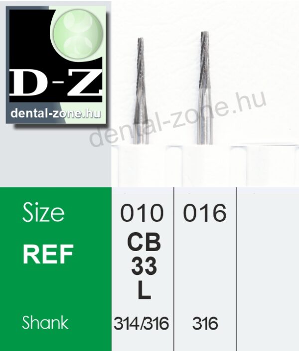 CB33L Szájsebészeti fúró kúpos alakú, szájsebészeti beavatkozáshoz
