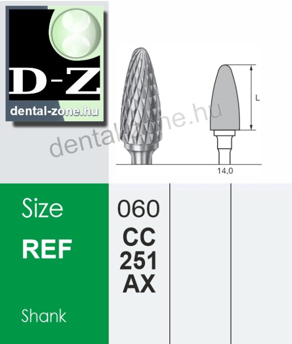 CC251AX akril fréz gránát alakú, akril technikai eszköz